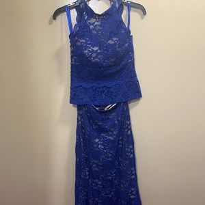 Blue sparkle 2 piece dress
